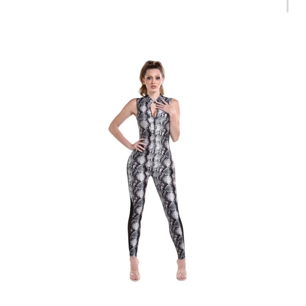 Amscan Snakeskin Catsuit Women L/XL Halloween Snake Costume Jumpsuit NWT